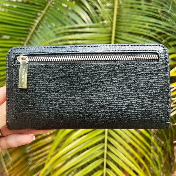 Kate Spade Leather Darcy Large Slim Bifold Wallet Black - Picture 3 of 4